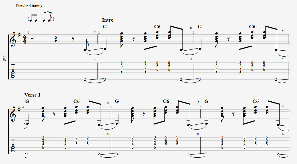 Guitar tab image for The Beatles' "I'll Cry Instead"