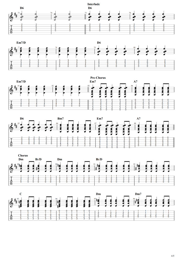 The Beatles "The Fool On The Hill" Guitar Tab