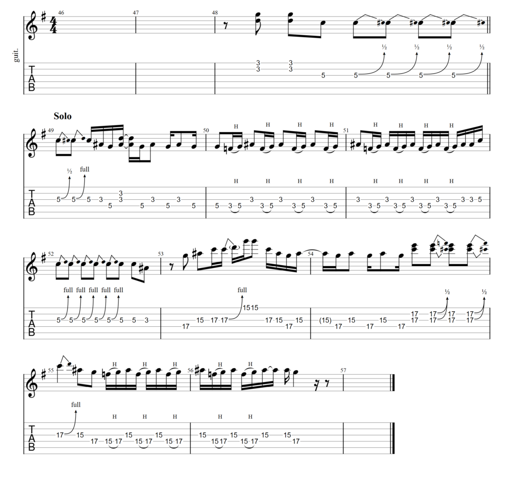 The Kinks "All Day And All Of The Night" Guitar Solo Tab