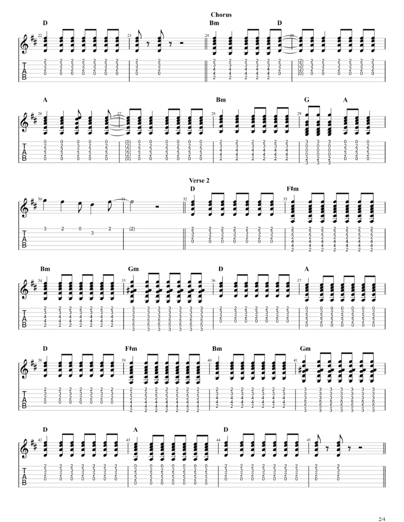 Guitar tab image for The Beatles' "Any Time At All"