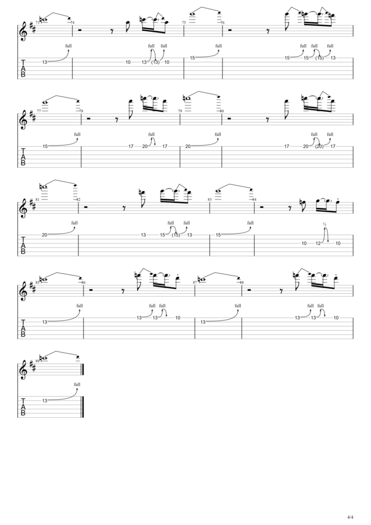 The Beatles "Come Together" Guitar Tab