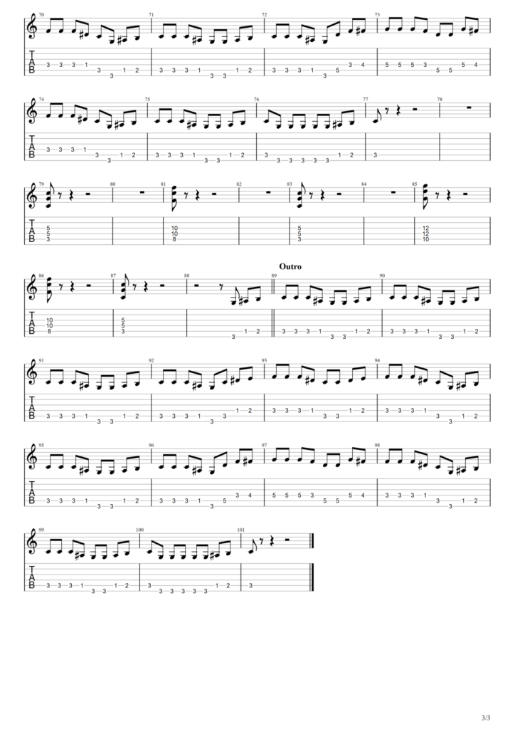The Ventures "Wipe Out" Guitar Tab