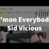 C'mon Everybody - Sid Vicious(Sex Pistols) | guitar tab easy