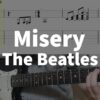 Misery - The Beatles guitar tab easy - YouTube